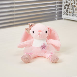 هدايا عيد الفصح بالجملة، دمى أرانب باليه محشوة لطيفة متعددة الألوان، دمية أرنب ناعمة بآذان طويلة محشوة بقطن PP - Product Image 6