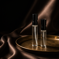 Flacon vide pour cosmétiques en verre transparent avec capuchon pulvérisateur fin noir, atomiseur de parfum rechargeable, format voyage, vente en gros