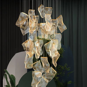 Lampadario Moderno Minimalista in Acrilico Lampada a Sospensione di Lusso Stile Francese per Soggiorno Hotel <span class=keywords><strong>Luci</strong></span> Dorate in Alluminio Illuminazione Artistica per la Casa - Product Image 1