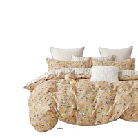 Parure de lit en gros avec housse de couette imprimée petites fleurs, 100% coton/200TC, ensemble de draps respirants pour fille