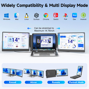 14 Inch Máy Tính Xách Tay Màn Hình Extender Xách Tay Ba Máy Tính Xách Tay Màn Hình Extender 1080P FHD IPS Cắm Và Chơi Di Động Màn Hình Cho Máy Tính Xách Tay - Product Image 6