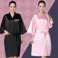 Peignoir de luxe imperméable en soie pour femme, idéal pour spa, salon de coiffure, onglerie, hôtel – Robe kimono pour cliente
