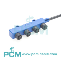 Réseau de bateaux autonome 4 voies M12 Sensor Actuator Box Tee Splitter M12 T-Connector pour NMEA2000 CAN Bus CANOpen DeviceNet