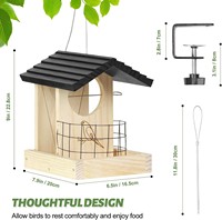 Mangeoire à oiseaux en bois moderne Mangeoire à oiseaux en bois robuste pour attirer les oiseaux sauvages