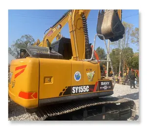 SANY SY 155C Pro รถขุดมือสอง / 15 ตันเครื่องจักรก่อสร้างไซต์ก่อสร้าง Sany 155 C Excavator สําหรับขาย