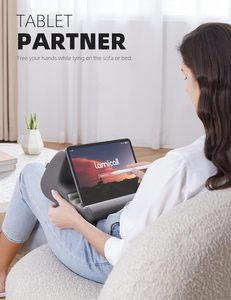 Lamicall PL04 màu xám mềm <span class=keywords><strong>iPad</strong></span> Pro 12.9 không khí nhỏ Kindle cho Galaxy Tab 4-13 ''máy tính bảng đứng gối chủ giường Lap máy tính bảng bao gồm - Product Image 2