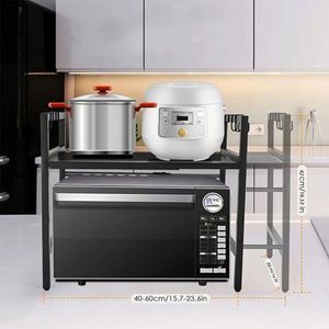 Expandable Microwave Oven Rack Toaster Stand Storage <b>Holder</b> Counter Shelf Baker Organizer Rack Desktop Printer Stand - Product Image 5