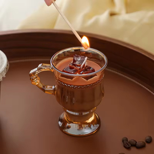 เทียนกาแฟทำจากถั่วเหลืองเย็นเทียนหอมระเหยสไตล์ศิลปะแปลกใหม่สำหรับตกแต่งบ้าน2026 - Product Image 1
