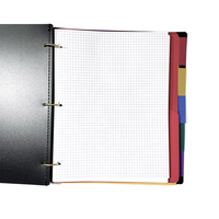 Carpetas de espina dorsal de plástico portátiles de tamaño carta de 3 agujeros con inserciones de cuadrícula Pestañas de cuaderno de 3 anillos Cubierta telescópica de PP