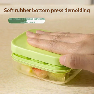 Bac à glaçons en silicone de qualité alimentaire avec couvercle - Anti-fuite, fabrication de glaçons facile, mini moule à glaçons carrés pour congélateur, bar à domicile, <span class=keywords><strong>cuisine</strong></span> - Product Image 6