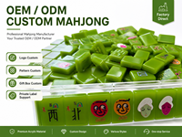 Jeu de tuiles de mahjong américain en acrylique pliable, écologique, de luxe, moderne et classique, vert jade, monocouche, avec jokers personnalisés