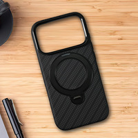 Étui de téléphone portable magnétique antichute en PC avec motif fibre de carbone pour iPhone 18 17 Pro Max