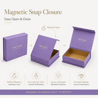Meilleures ventes - Boîtes rigides personnalisées avec logo en or estampé, fermeture magnétique, finition mate violette, boîtes cadeaux à rabat pour l'emballage de marque