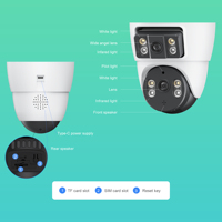V380 Mini Indoor Security Camera Dual Lens with Night Vision Two-Way Audio Wifi Network Technology Alarm & Cloud Storage Options