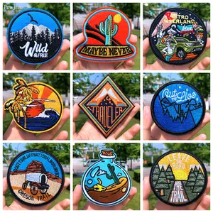Wild Adventure Embroidery Iron On Patches For Clothes Applique High Quality Wholesale Custom