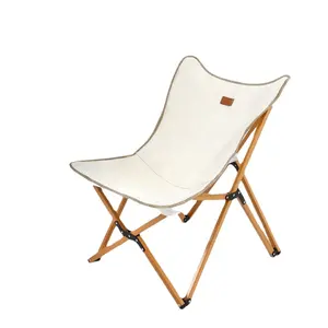 Yousya sedia portante pieghevole a forma di luna staccabile con venature del legno da 120KG con custodia per attività all'aperto