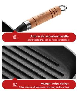 Sartén de Hierro Fundido de 22 cm con Base Engrosada para Retención de Calor, Empaque Personalizado de Grado Alimenticio para Compras al por Mayor - Product Image 3
