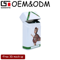 Boîte en métal recyclable pour cigarettes, paquet de 20, boîte en étain résistante aux enfants avec couvercle à charnière pour cigarettes
