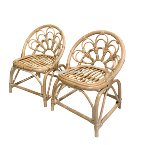 Silla Infantil de Ratán Hecha a Mano para Decoración de Fiestas de Cumpleaños, Muebles de Asiento para Niños de Mimbre Natural, Estilo Boho Ecológico - Product Image 1