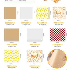 กระดาษห่ออาหารกันไขมันพิมพ์โลโก้ตามสั่ง สำหรับแซนวิช ขนมปัง แฮมเบอร์เกอร์ และเค้ก - Product Image 2