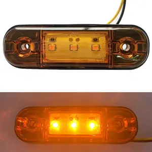 LED 사이드 마커 램프 트레일러 트럭 트럭 캐러밴 3LED 12V 24V 앰버 레드 화이트 라이트 표시기 파라 camione 부품 액세서리