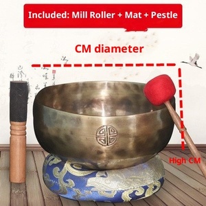 Bol chantant d'oculture tibétaine en cuivre brut, <span class=keywords><strong>instrument</strong></span> <span class=keywords><strong>de</strong></span> sonothérapie pour <span class=keywords><strong>la</strong></span> méditation et <span class=keywords><strong>la</strong></span> relaxation, avec marteau - Product Image 6