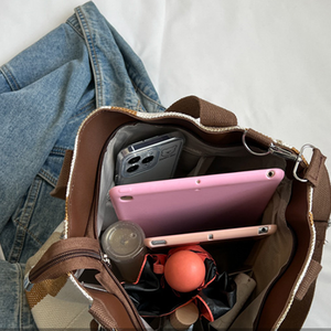 Sacs fourre-tout pour femmes, option bandoulière, sacs <span class=keywords><strong>de</strong></span> shopping durables, sacs fourre-tout fonctionnels en toile, sacs fourre-tout tendance pour le travail et l'école - Product Image 4