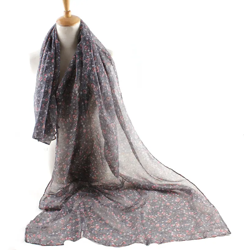 Chiffon-Schal pariserisch bedruckt High-Qualität Cashewnuss ethnischer Stil damen muslimische Schals großhandel