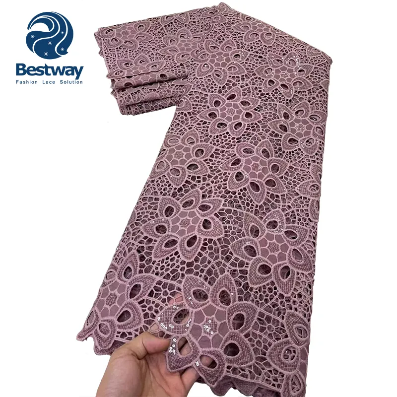 Bestway guipure cord lace african lace fabric for nigerian wedding party