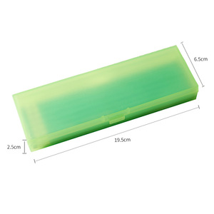 Creative Pencil Case Transparent Plastic 19.5x6.5x2.5cm For Students Schools Offices Solid Color With Logo Option - Product Image 2