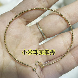 בתפזורת זהב אמיתי זהב 18 קראט a750 זהב צהוב חרוז 2 מ "מ ממצאים חרוזים אורז עבור צמיד - Product Image 5