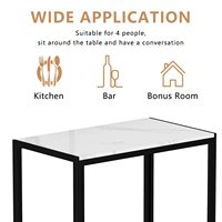 Ensemble de chaises de Table de cuisine en Faux marbre, 5 pièces, 4 chaises à cadre métallique PU pour petit espace Compact moderne