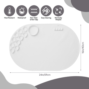 Tapis de peinture en silicone, tapis d'art en silicone avec gobelet à eau, fait main, effaçable, lavable, pour résine, argile, pour enfants - Product Image 3