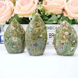 Wholesale Bulk Gemstone Rainforest Jasper Ornaments Natural Stone Rhyolite Crystals Decoration