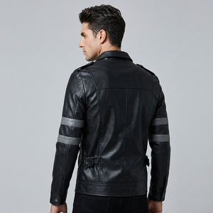 Chaquetas de Cuero Personalizadas al por Mayor para Hombre, Estilo Motociclista Wolverine X-Men, Color Negro Sólido - Product Image 2