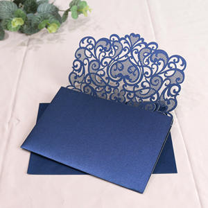 Carte <span class=keywords><strong>d</strong></span>'<span class=keywords><strong>invitation</strong></span> de mariage bleu marine élégante et moins chère, <span class=keywords><strong>d</strong></span>écoupe laser laser 3d - Product Image 4