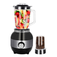 HALEY 1200W Mixeur-broyeur 2-en-1 avec protection contre la surchauffe, verrou de sécurité, lame en acier inoxydable, pour smoothies, glace pilée, café, usage familial, OEM ODM