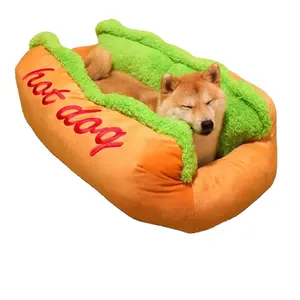 Hot Dog Dog Bed Funny Pet Cat Sofa Cushion Supplies Soft Cat House Pet Sleeping