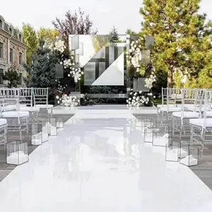 0.12mm thickness 1M width White Mirrored Floor Wedding Aisle Runner Indoor Outdoor for Wedding Engagement Party Decorations