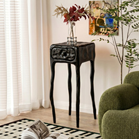 Table console moderne en fibre de verre effet fondant, support de plantes créatif en FRP, table d'appoint rouge surréaliste avec tiroir pour la décoration du salon