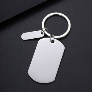 Customized Stainless Steel Digital Printing Lightweight Keychain Tag Small Long Strip DIY Vintage Rectangular <b>Keyring</b> - Product Image 2
