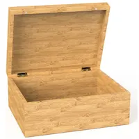 Scatola portaoggetti in bambù scatola in legno con coperchio incernierato