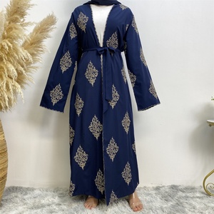 1799# Islamic Ethnic Clothing Popular Latest Abaya Designs Long Sleeve Embroidery Women <b>Cardigan</b> - Product Image 2