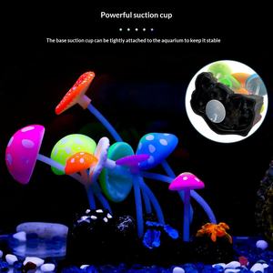 ตู้ปลาประดับภูมิทัศน์ ซิลิโคนเรืองแสง รูปเห็ดจำลอง ต้นไม้น้ำ ใบบัวเทียม ภูเขาประดิษฐ์ - Product Image 2