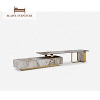 Support de télévision doré de haute qualité, moderne et extensible, Table télé, idéal pour un salon