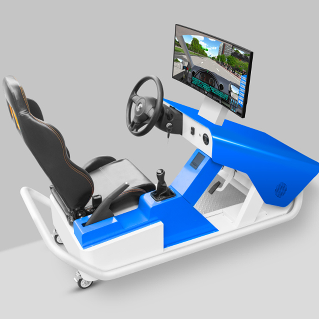 Logitech Hydraulic Seat & Steering Wheel Indoor Driving School License Practice Car Driving Training Simulator for Kids Adults