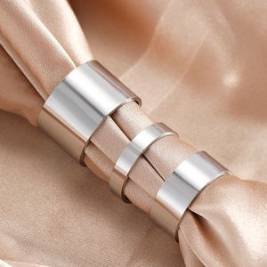 Edelstahl Elektroplattiertes Geometrisches Ins-Style Offenes Ringset für Männer Frauen Paare Glatter Hip-Hop 3-teiliges Set Breiter Ring Mode - Product Image 4