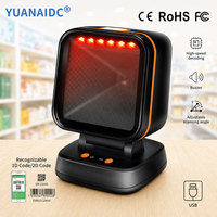 Lecteur de codes-barres de bureau haute vitesse YUANAIDC, 1D/2D, code QR, omnidirectionnel, lecteur USB pour les points de vente, les magasins de détail et les stocks