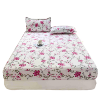 Fournisseur d'usine ODM/OEM – Ensemble de 3 draps plats en microfibre imprimés motif floral, taies d'oreiller, anti-boulochage, anti-statique pour lit King Size