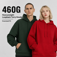 Sweat à capuche en molleton français 460G pour homme, coupe oversize à épaules tombantes, style streetwear épais, fournisseur